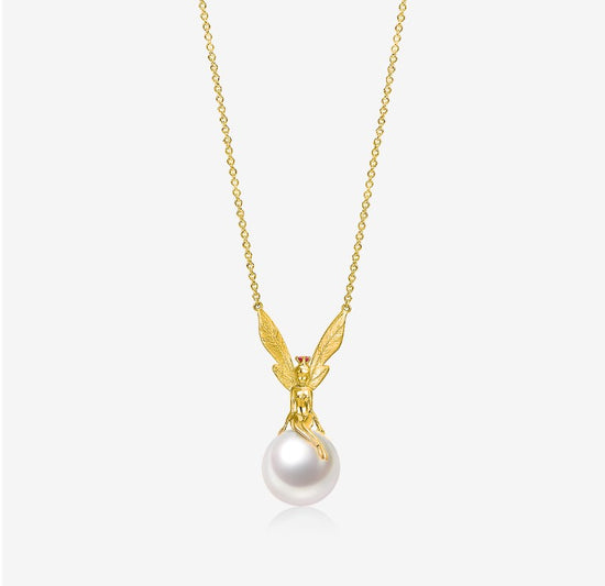 THIALH - DATURA • ASTRA - 18K Yellow Gold Ruby and Pearl Necklace