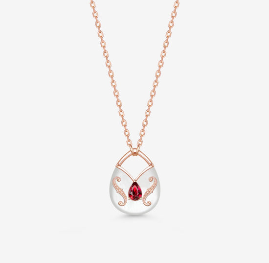 Load image into Gallery viewer, THIALH - CONCERTO - 18K Rose Gold Ruby Necklace
