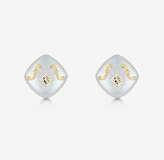 Load image into Gallery viewer, CONCERTO - 18K Yellow Gold Mother of Pearl Earrings
