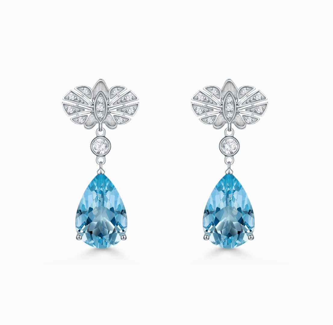 Load image into Gallery viewer, THIALH - FAUNA &amp;amp; FLORA - Orchid Diamond Drop Earrings

