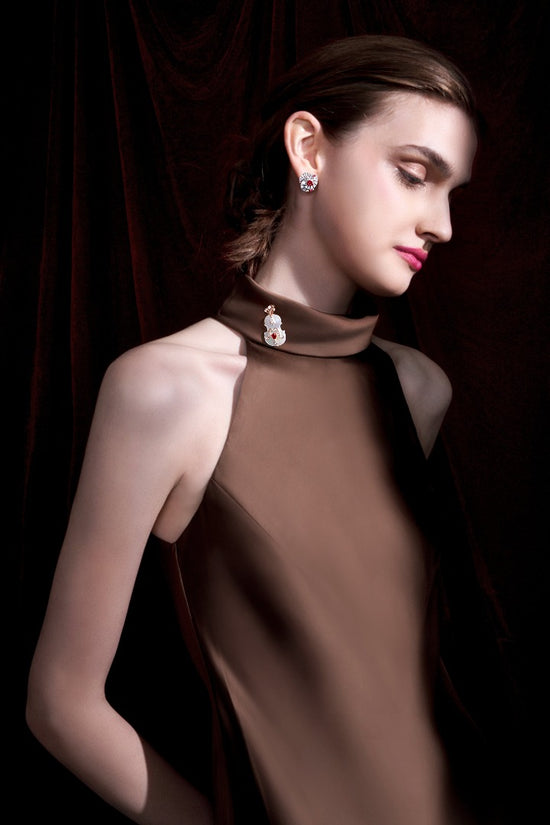 CONCERTO - 18K Rose Gold Ruby Brooch & Pendant (double wear)