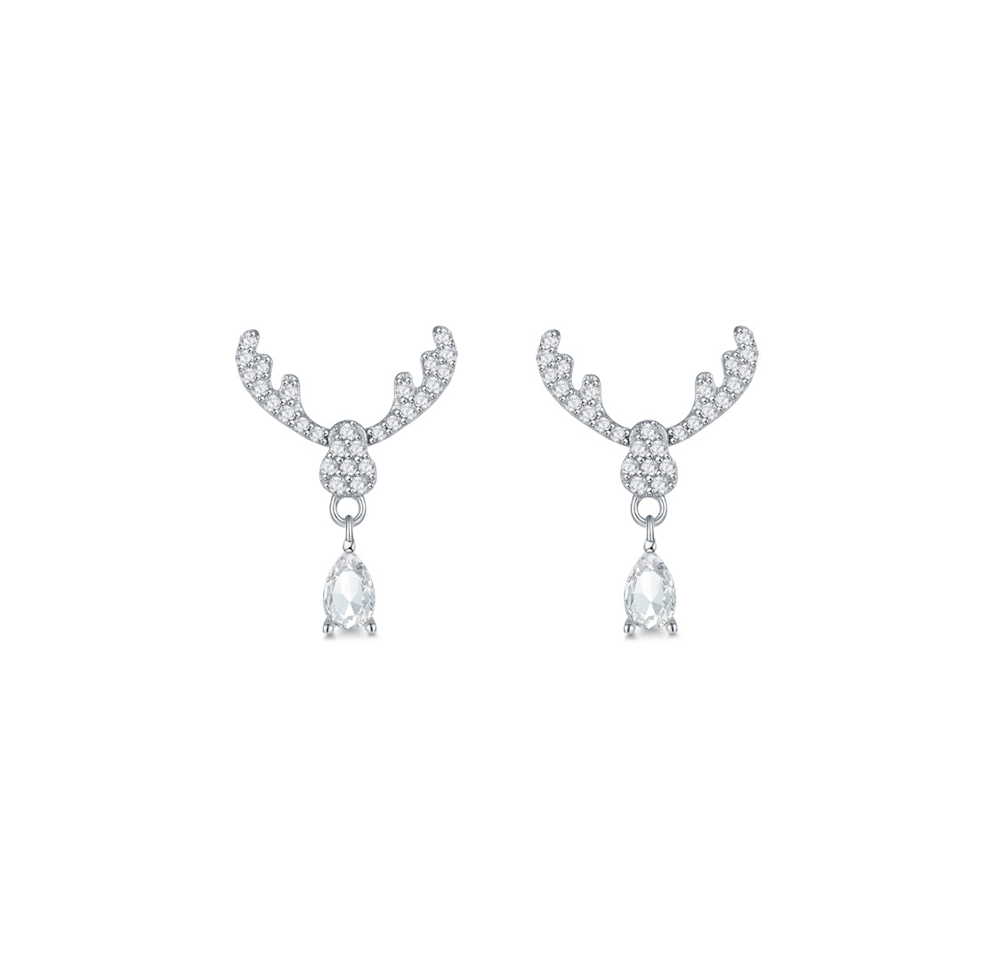 THIALH - Polar Paradise - Cubic Zirconia Reindeer Earrings