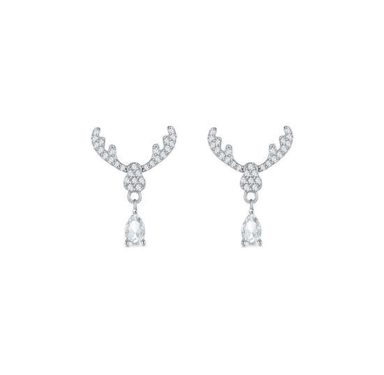 Polar Paradise - Cubic Zirconia Reindeer Earrings
