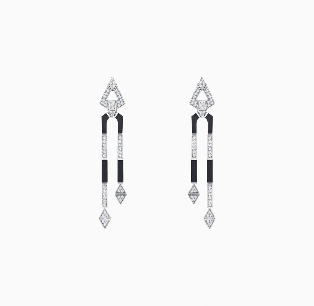 Load image into Gallery viewer, Castle - Onyx Earrings
