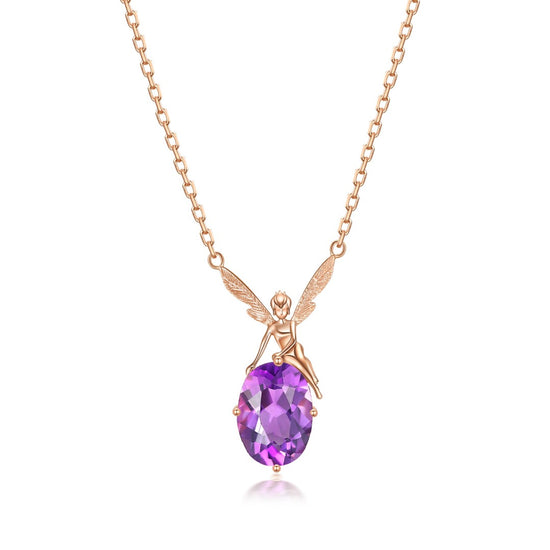 THIALH - DATURA • ASTRA - 18K Rose Gold Amethyst Necklace