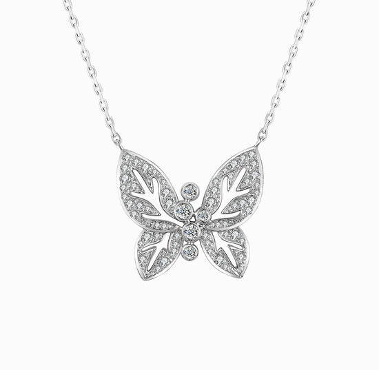 THIALH - 花園系列 - 18K白金蝴蝶鑽石項鍊