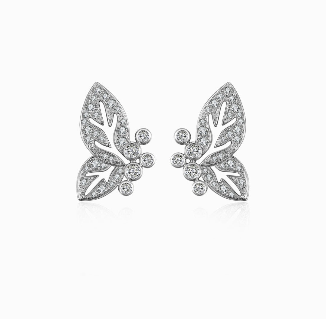 THIALH - FAUNA & FLORA - Butterfly Stud Diamond Earrings