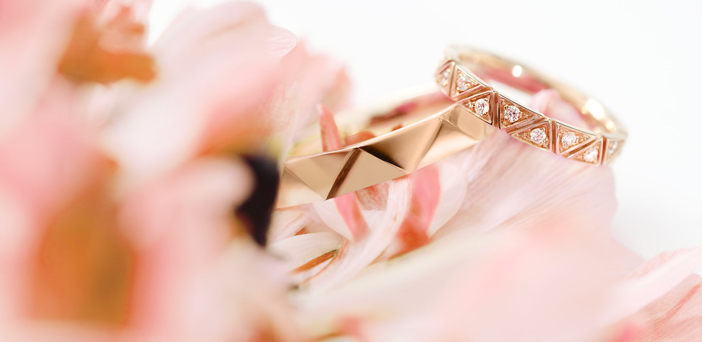 ROMAnce • CRYSTAL - CHAPEL Diamond in Rose Gold Wedding Ring