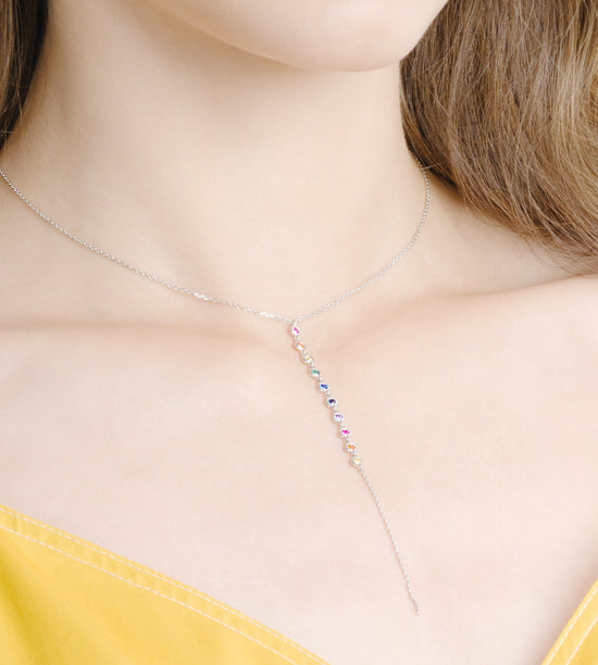 THIALH - Rainbow - White Cubic Zirconia Necklace