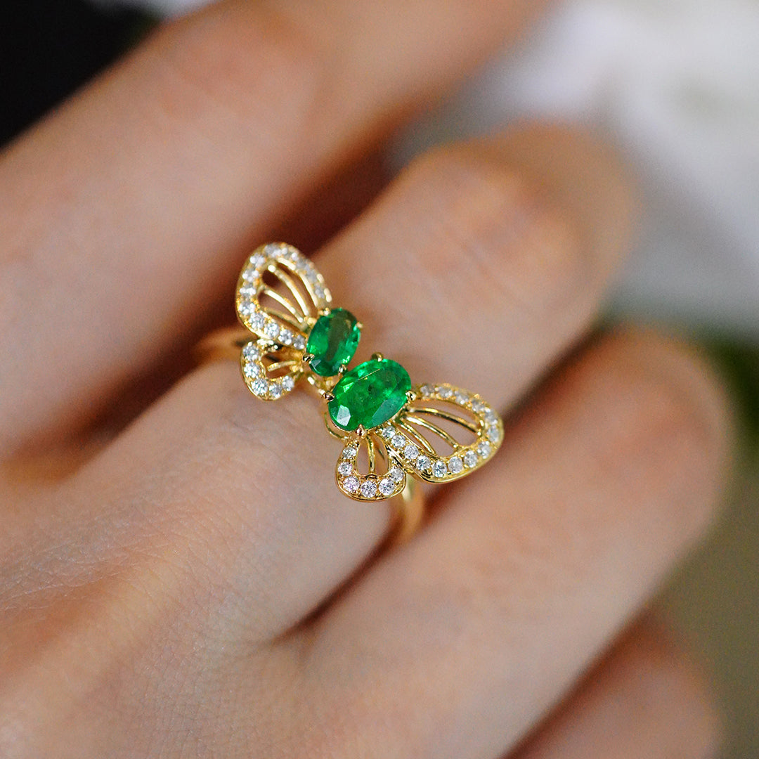 THIALH - Emerald And Diamond Ring (Accept Pre-order)