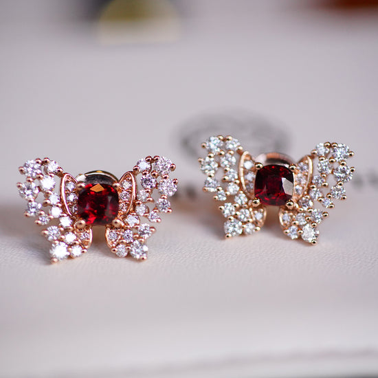 Spinel And Diamond Earrings (Accept Pre-order)