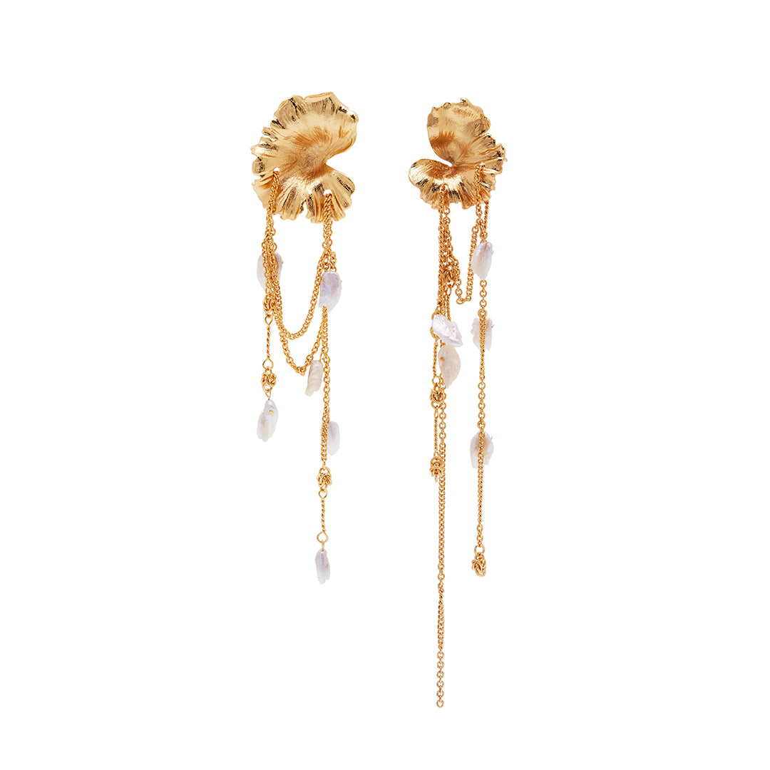 Load image into Gallery viewer, Blooming Pearl Clip Earrings

