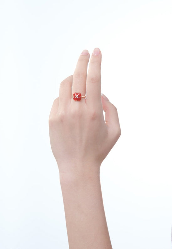 THIALH - 許願池系列 - 紅玉髓鑽石戒指