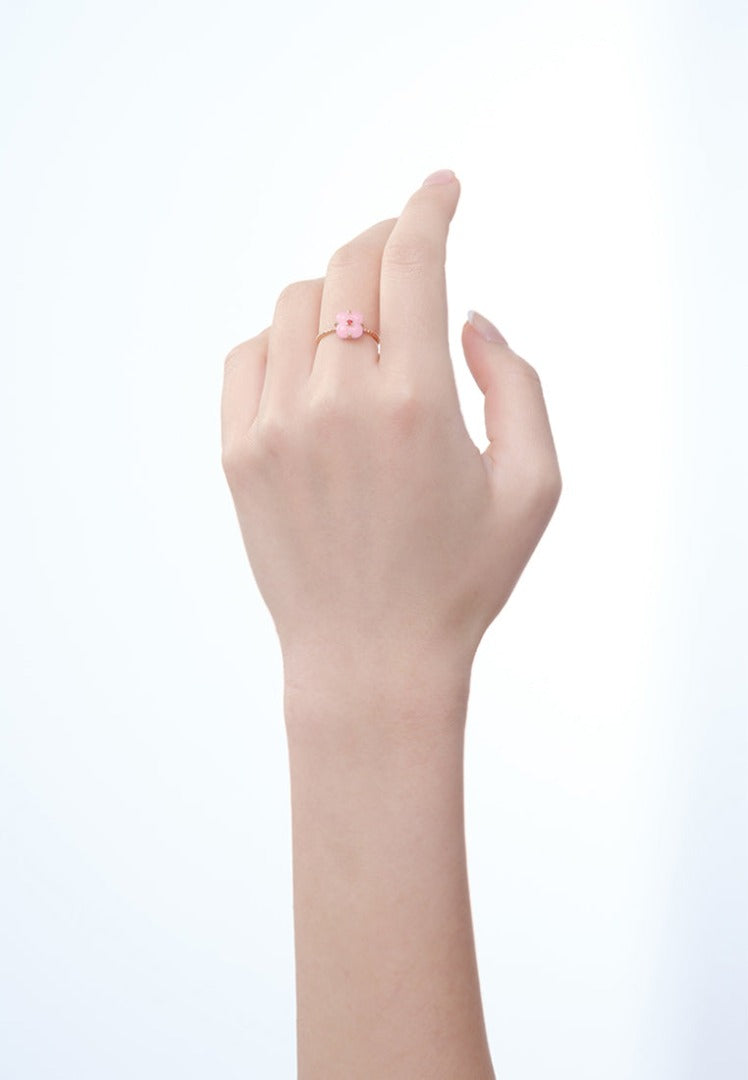 THIALH - 許願池系列 - 迷你粉紅色歐珀尖晶石戒指