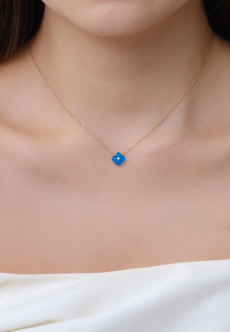 THIALH - 許願池系列 - 迷你藍玉髓鑽石項鍊