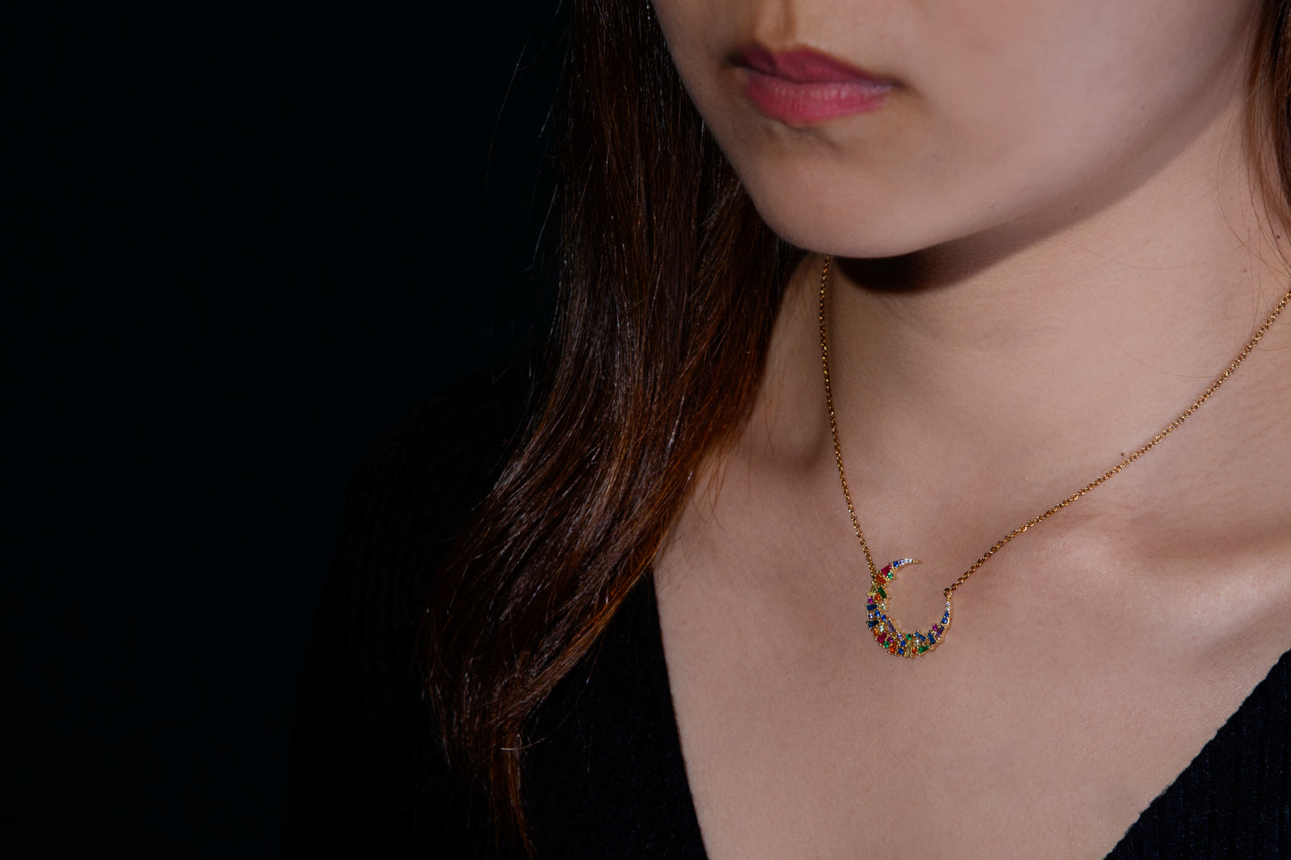 Rainbow - Yellow Sterling Silver Necklace