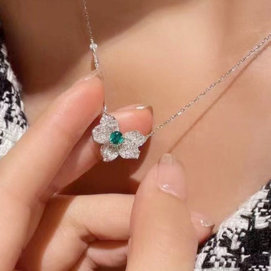 Emerald And Diamond Necklace (Accept Pre-order)