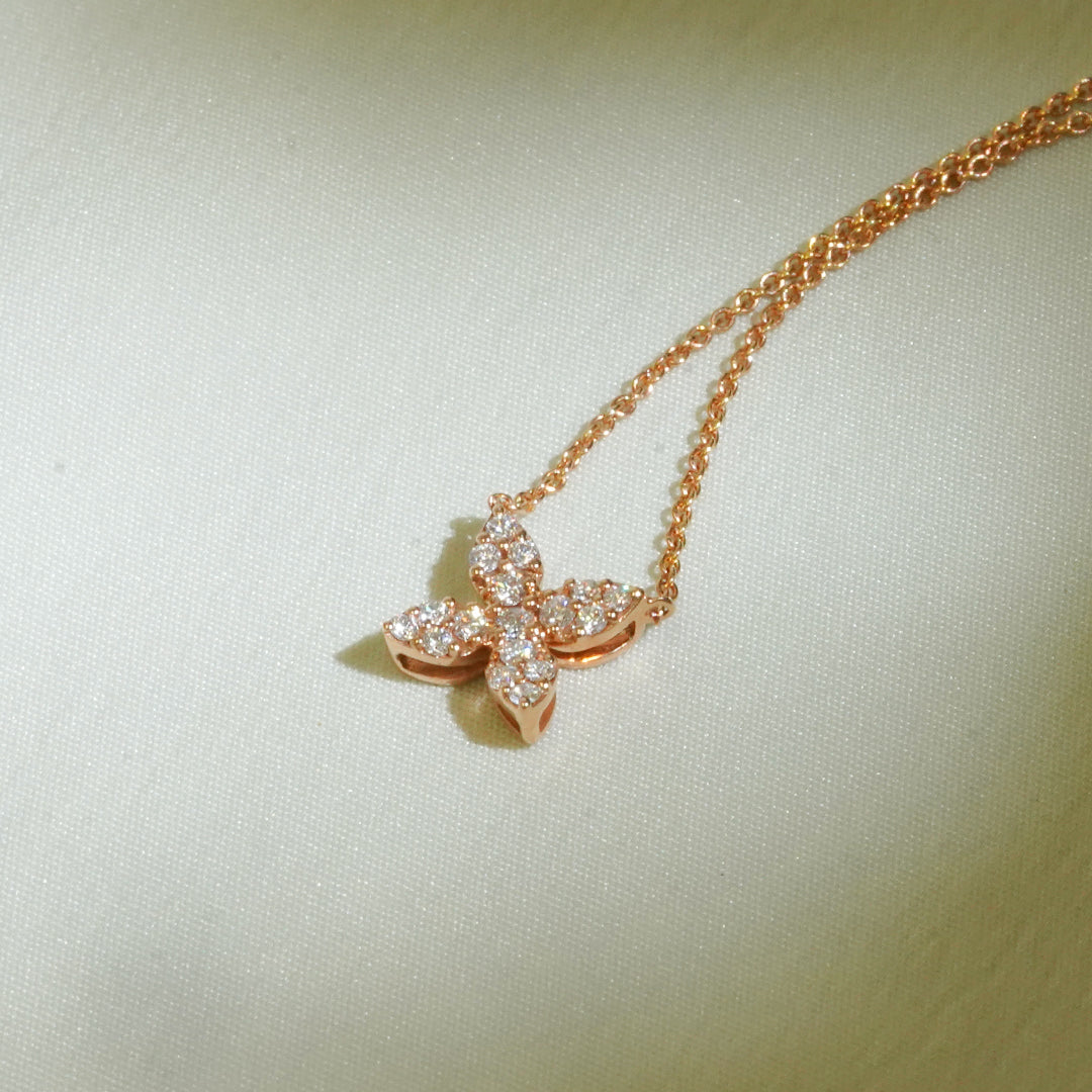 mori - 14K Rose Gold Diamond Necklace