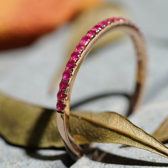 For Her Jewellery -  18K Rose Gold Ruby Eternity Ring