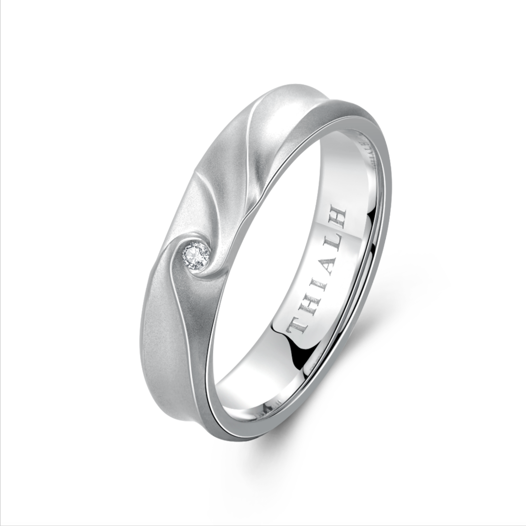 Load image into Gallery viewer, DATURA • BLOSSOM - Diamond in White Gold Wedding Ring
