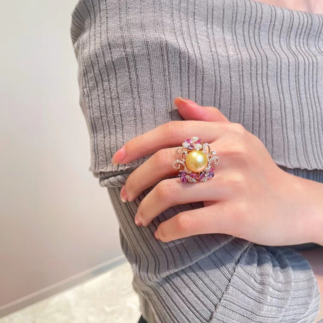Golden South Sea Pearl Ring (Accept Pre-order)