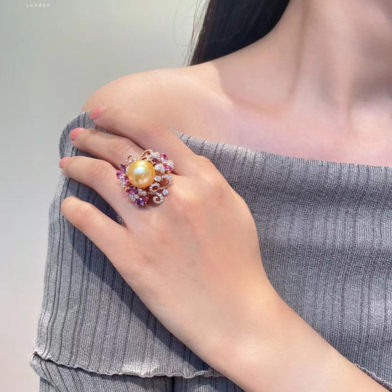 Golden South Sea Pearl Ring (Accept Pre-order)