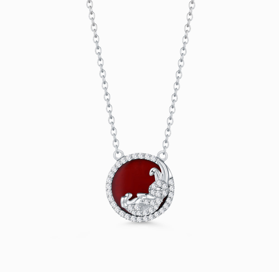 Load image into Gallery viewer, Polar Paradise - Cubic Zirconia Arctic Hare Necklace
