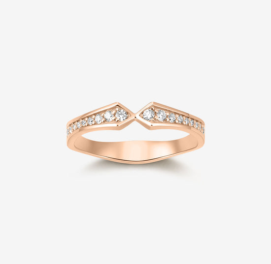 THIALH - 綺遇系列 - 玫瑰金鑲鑽結婚戒指