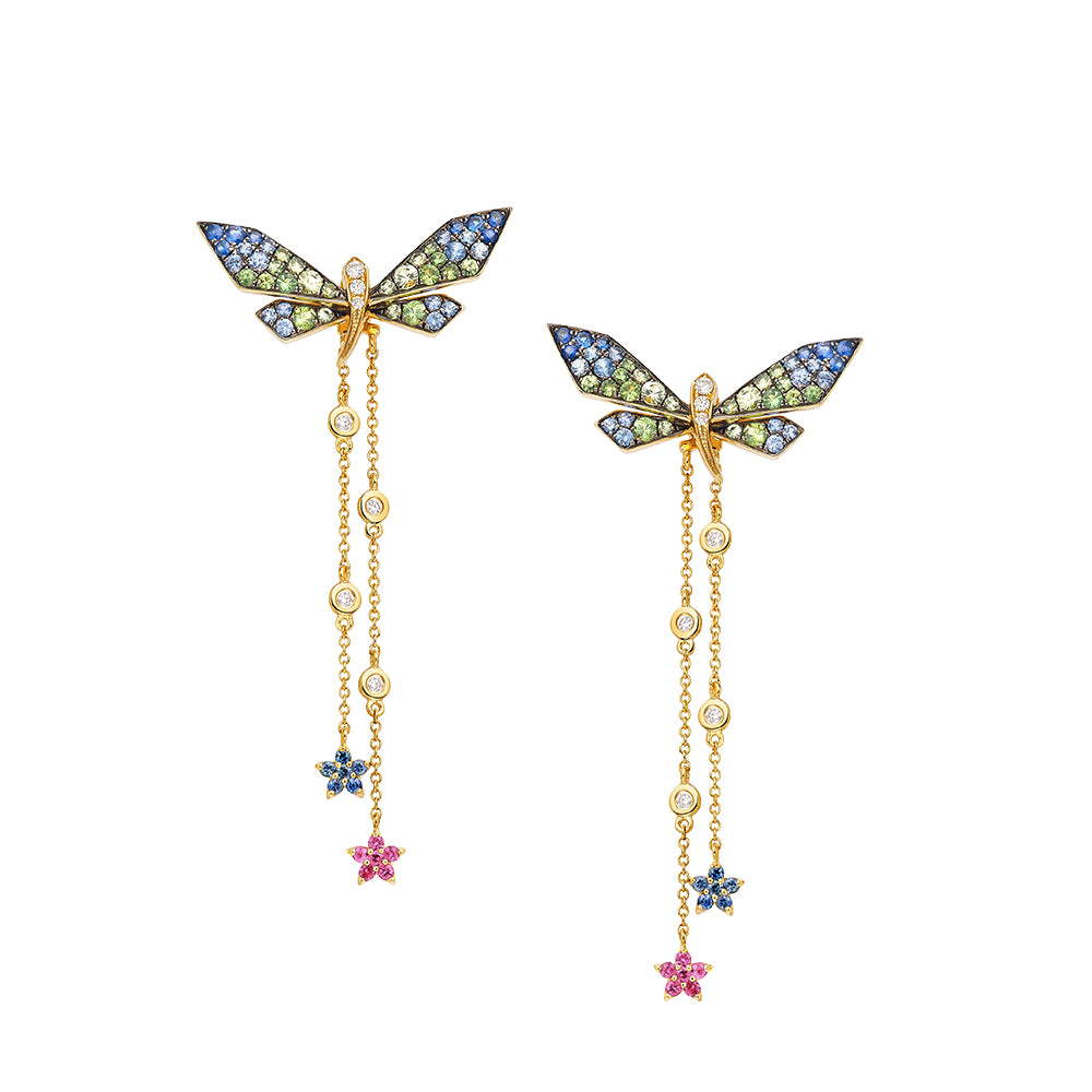 Load image into Gallery viewer, FANTASY GARDEN - DRAGONFLY GODDESS EARRINGS
