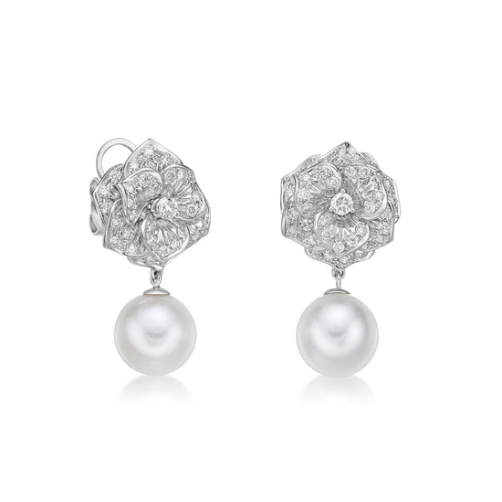 Pour La Vie - Pearl Diamond Earrings
